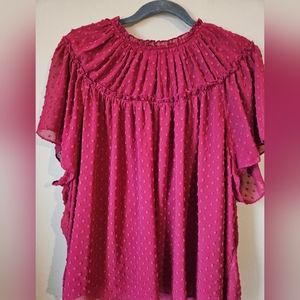 J. Crew plus size clip dot ruffle top 3x